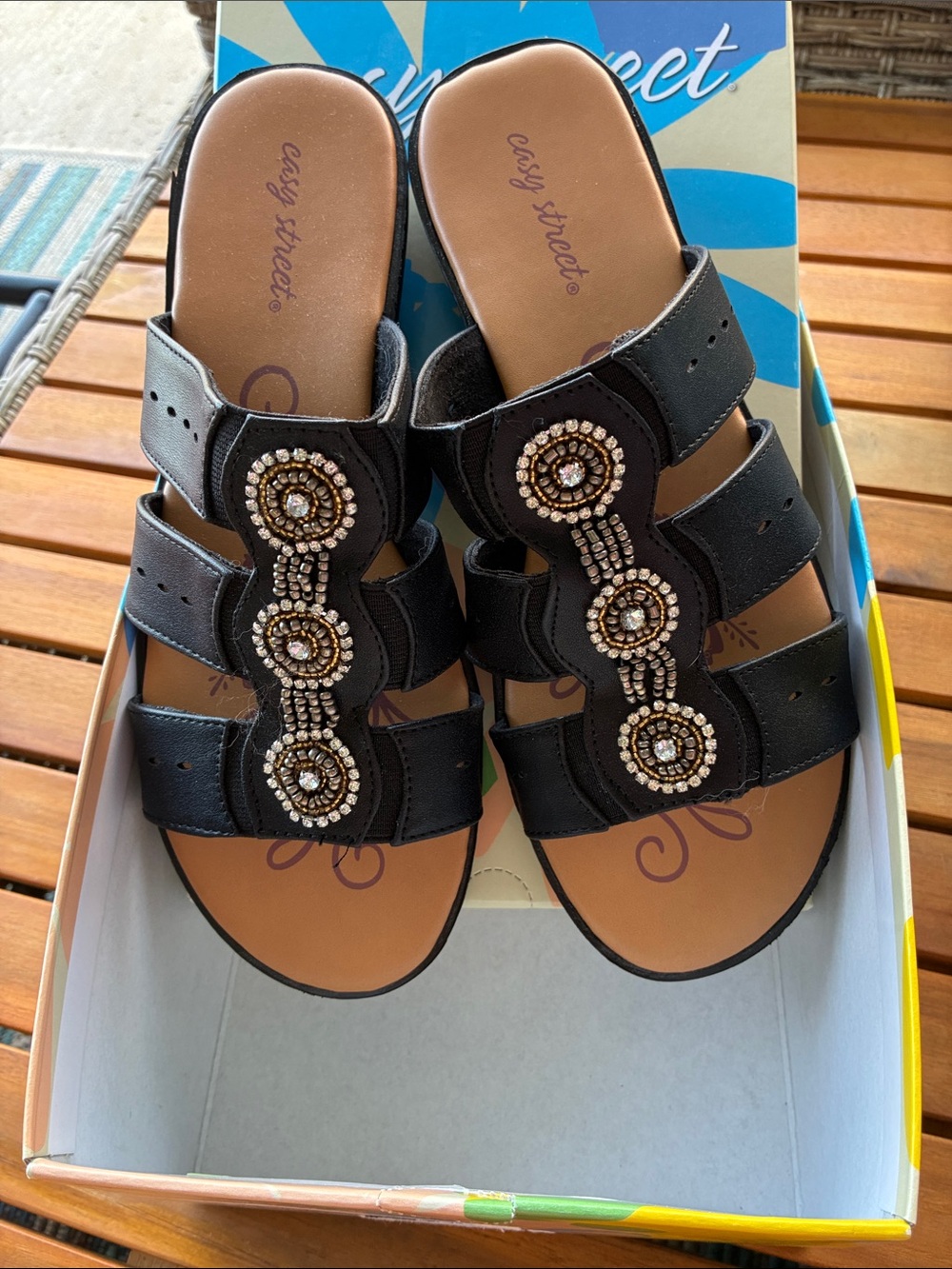 Easy Street Nori Sandals – Black – Women’s 9.5 – NEW